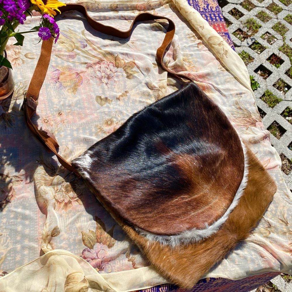 Genuine Leather Cowhide Western Shoulder Bag